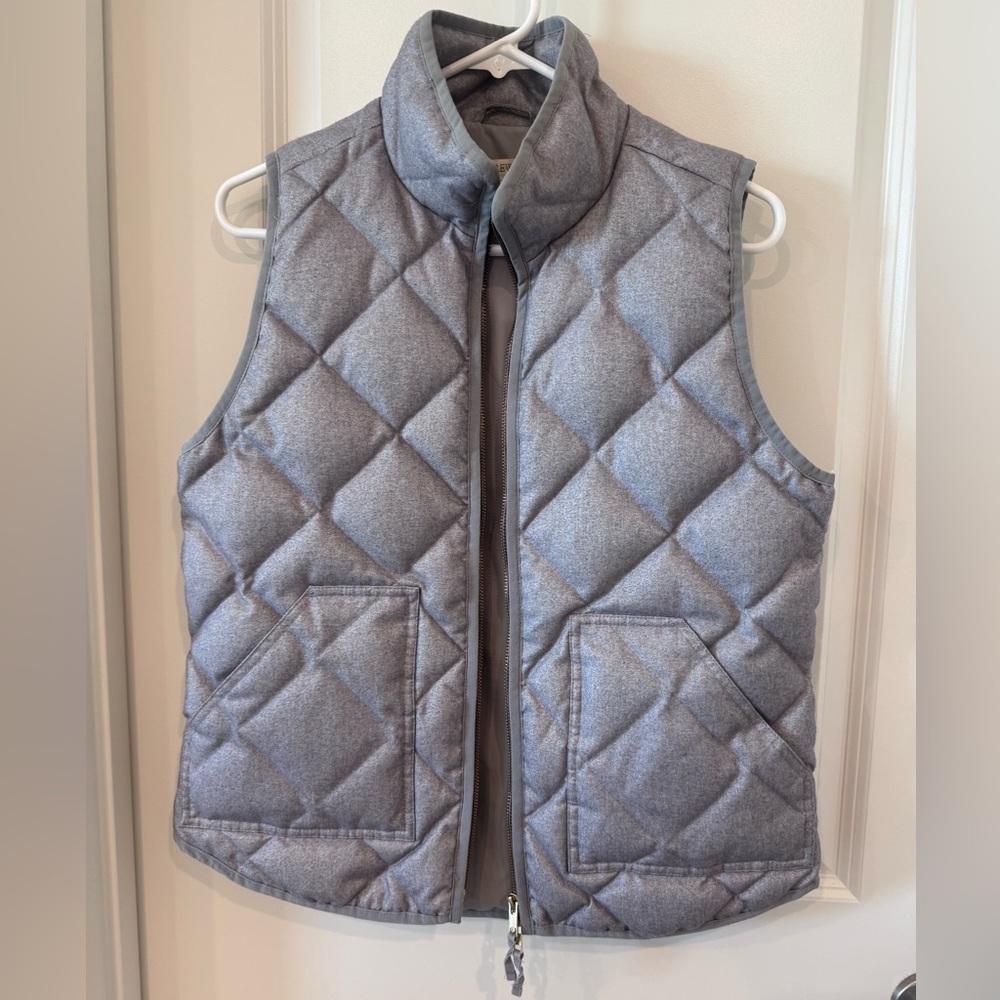 J. Crew Gray Quilted Puffer Vest